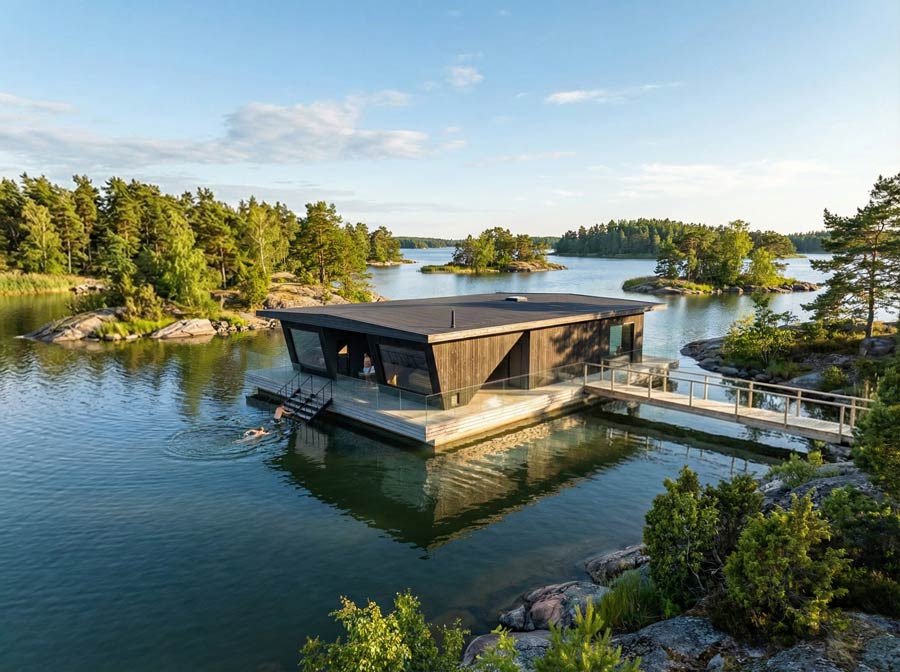 Desavu Floating Sauna in Finland