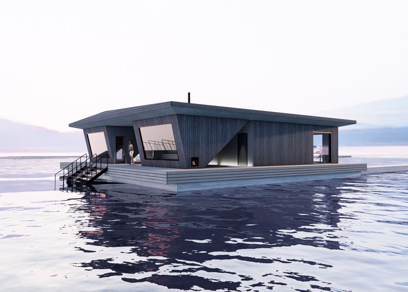 Floating Wellness Outdoor Sauna by Desavu