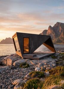 UNA Design Sauna by Desavu designed for year-round commercial use