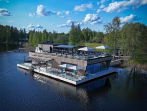 Sauna Restaurant Kaihu floating sauna destination by Desavu